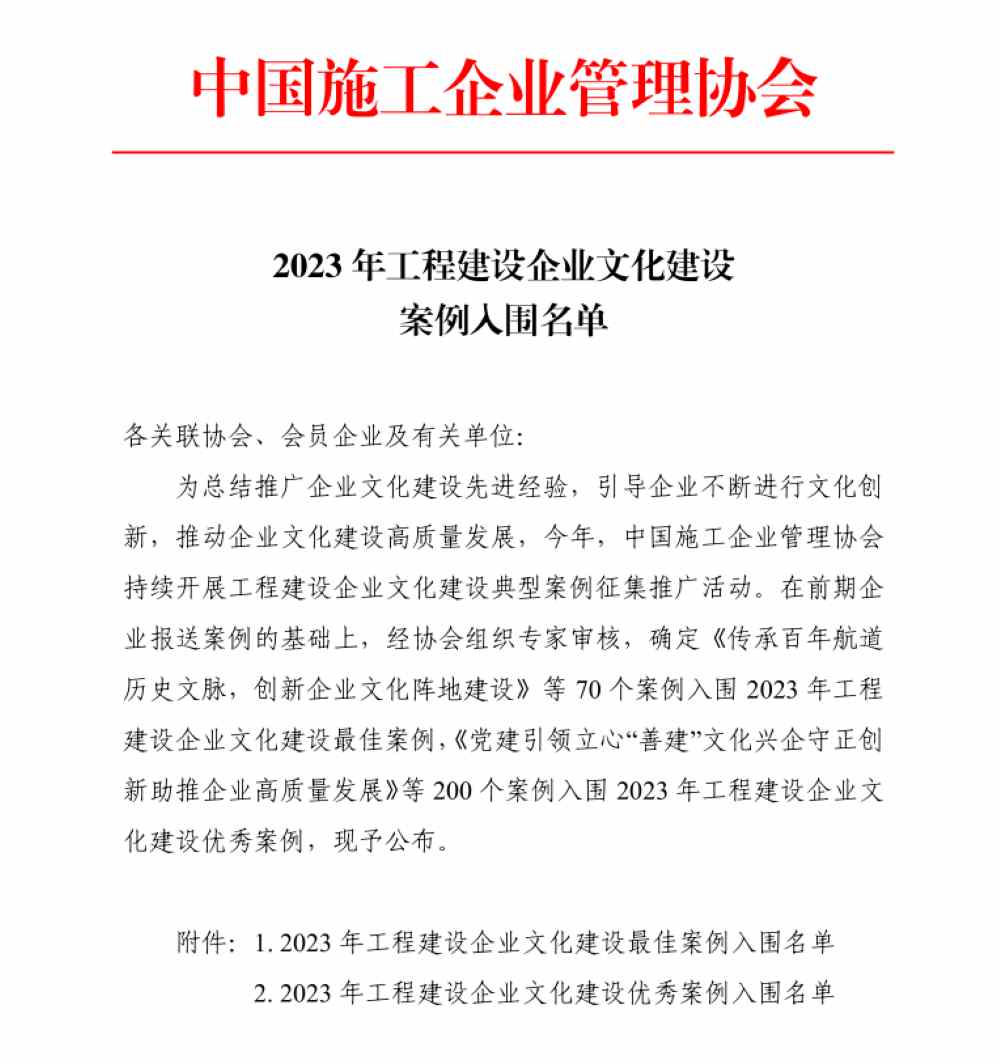 必发88游戏平台公司企业文化建设案例入选工程建设企业文化建设优秀案例